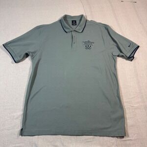 Nike Golf Polo Shirt Mens XL Sage Green US Olympic Team Hilton Family Logo